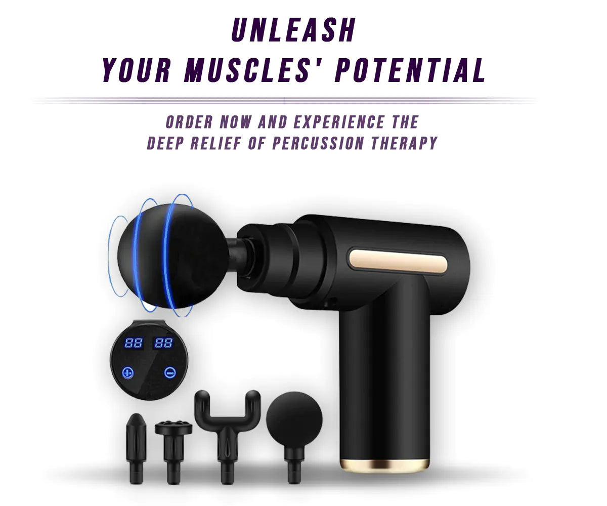 Deep Tissue Muscle Massage Gun – Percussion Massager for Pain Relief & Recovery - Metabolichealthco.ca